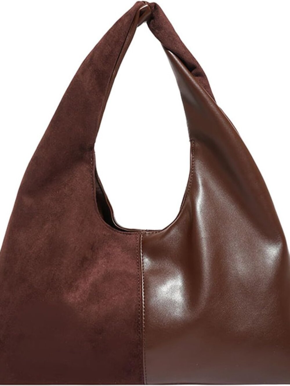 Suede Purse Slouchy Suede Hobo Bags for Women Trendy Splicing Leather Tote Bag H